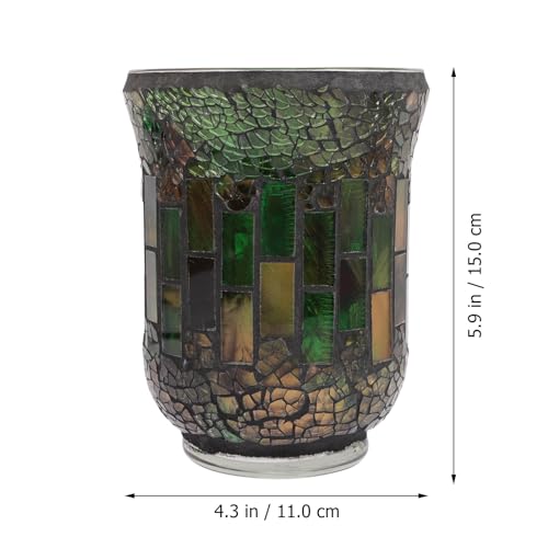 Amosfun Mosaic Candle Holder Stained Glass Home Decoration Table Candlestick Scented Candle Stand Tealight Holders Table Centerpieces