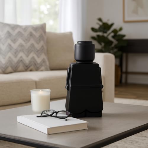 Sagebrook Home Modern Minimalist Figurine - Decorative Ceramic Sculpture for Home & Office - Contemporary Stoneware Accent for Living Room, Bedroom & Desk - 12" Black - color: Black