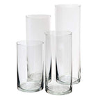 Royal Imports Glass Cylinder Vases for Centerpieces – Set of 4 Clear Hurricane Vases for Wedding, Table Decor, Floating, Flowers, Candle Holders, Extra Tall Clear Vase Set, 6” / 8” / 9” / 11”