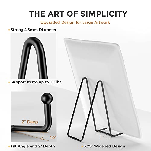TR-LIFE 3 Pack 8 Inch Large Plate Stands for Display - Plate Holder Display Stand + Metal Frame Holder Stand for Picture, Book, Decorative Plate, Platter, Photo Easel - size: 8 Inch