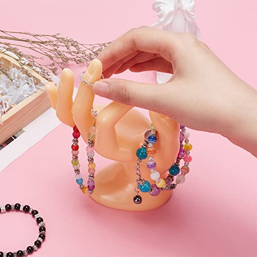 Plastic Hand Jewelry Display Holder, Moccasin OK Shaped Hand Ring Jewelry Organizer for Earring, Ring, Watch, Bracelet Storage, 2.91 x 3.13 x 6.49 Inches - color: Yellow