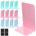 6 Pairs Metal Bookends Book Stopper for Shelves Office Book Holder Library Bookend for Heavy Books Desk Home Bookshelf School