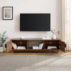 Walker Edison Arundo Fluted TV Stand for TVs up to 65 Inches, 58" TV Stand, Mocha - color: Mocha, size: 58" TV Stand