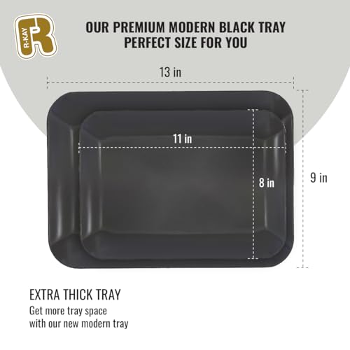 3 Pack Black Plastic Serving Trays for Party - Black Serving Tray 8 x 11 Inch - Heavy Duty Dessert Trays for Food - Rectangular Party Serving Trays for Entertaining - color: Black