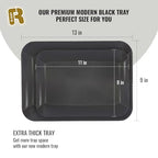 3 Pack Black Plastic Serving Trays for Party - Black Serving Tray 8 x 11 Inch - Heavy Duty Dessert Trays for Food - Rectangular Party Serving Trays for Entertaining - color: Black