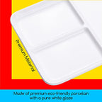 MEEDEN Ceramic Artist Paint Palette, Rectangle Porcelain Watercolor Palette, 10'' × 7'' Ceramic Mixing Tray for Gouache, Watercolor, Acrylic Painting