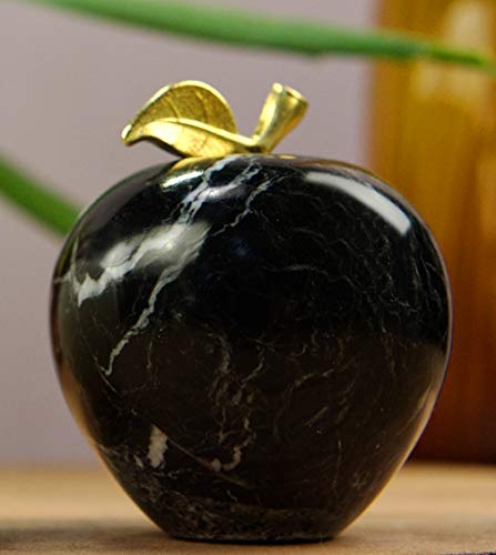 Radicaln Best Home Decor Black Apple Marble Paperweight – Handcrafted Decor Marble Paperweight – Suitable for Table Decor, Office Decor and Study - color: Black Apple