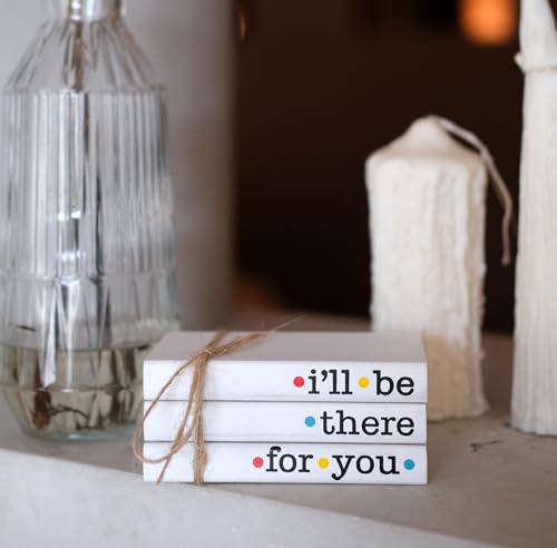Friends TV Show Signs for Table Shelf decor, Mini Decorative Wooden Book Stack for Tiered Tray Accent, Friendship Gifts - I'll Be There For You Sign - color: There for You