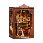 Twilight Library Book Nook Kit - DIY Miniature Dollhouse with LED Warm Light, 3D Wooden Puzzle Bookends, Immersive Miniature, Stress Relief Craft Gift for Adults Teens, Aesthetic Home Decor - style: Twilight Library
