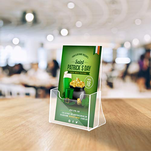 NIUBEE 2 Pack 8.5'' x 5.5'' Acrylic Bi-fold Brochure Holder,Clear Plastic Counter top Flyer Organizers - size: 8.5" x 5.5", style: 2 Pack