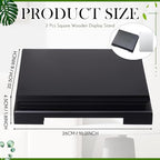 Chunful 2 Pcs Rectangle Wooden Display Stand Wood Vase Display Base Black Pedestal Stand Rectangle Vase Riser for Vases Teapot Trophy Collectibles Aquarium Lamp Home Decoration(10.2 x 8.9 x 1.8 Inch) - size: 10.2 x 8.9 x 1.8 Inch