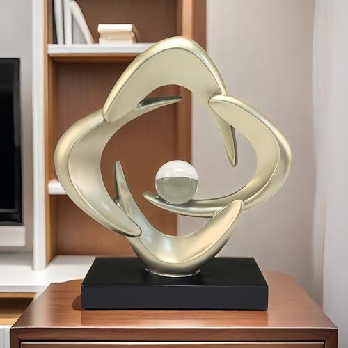 Modern Home Decor Abstract Decorative Sculpture Decorations for Living Room Dining Room Office, Resin Art Statues Coffee Table Bookshelf Decor Accents (Gold) - color: Gold