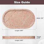 Cream Rose Marble Oval Tray 10x6 Inch - Vanity & Bathroom Organizer, Coffee Table Decor - Weighted Stone Base - style: Cream Rose - 1 Pack