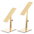 uxcell Shoe Display Stand 2 Pack Adjustable Height High Heel Shoe Risers Metal Shoe Rack Holder for Home Retail Store Supplies - Gold - color: Gold