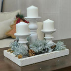 Hosley Set of 3 Ceramic White Pillar Candle Holders Two 6 inch and One 9.5 inch High Ideal for LED and Pillar Candles Gifts for Wedding Party Home Spa Aromatherapy Votive Candle Gardens - color: 1-white