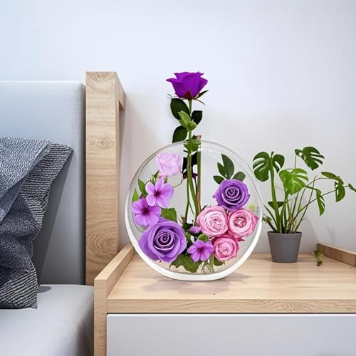 Large Vase Resin Molds, Round Silicone Molds for Epoxy Resin, Deep Resin Mold for Flowers w/3 Test Tubes, 3D Resin Art Molds for Flowers Preservation, DIY Gifts, Wedding Valentine Home Decors - size: Round