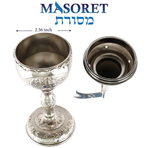 Havdalah Spice Besamim Holder 8.6 Inches, Round Shape Besamin Spices Box Tower with Jerusalem Flag Decoration - color: Besamim Holder 1