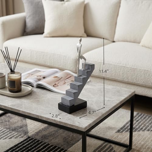 Inspirational Silver Climbing Man Figurine – Decorative Resin Sculpture Symbolizing Love, Motivation & Growth, for Office, Home, or Special Occasions