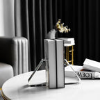 Decorative Bookends for Heavy Books, Set of 2, Modern Book Holders Stopper for Shelves, Bookshelf, Bookcase, Office Desk, Home Decor, Clear
