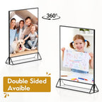 8.5x11 Picture Frame Black Acrylic Sign Holder Double-Sided Display Stand for Wedding Signs Table Numbers Menu Holders， Pack of 3