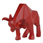 SMRTHMRT Abstract Geometric Sculptures Animals Statues,Collectible Figurines Home Office Tabletop Ornaments (Red Bull) - color: Red Bull