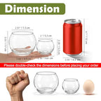 24 Pack Glass Small Bubble Vases, 4" W x3''H Clear Bowl Vases 12 Pcs, 2.6" W x2''H Round Candle Holders 12 Pcs, Mini Globe Vase Centerpiece for Wedding Party Home Decor