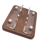 Asixxsix Mini Stand, Adjustable Slot Width 25-56mm Vertical Stand, Walnut Wood Desktop Holder with Anti Slip Silicone for
