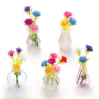 5 Pack Mini Vase Magnets for Fridge, Mini Glass Vase Magnets,3D Tiny Pot Vases Magnet for Kitchen Refrigerator Locker Office Decoration with Artificial Flowers - size: Style B-5pcs
