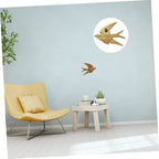 ABOOFAN 3pcs Swallow Wall Hanging Iron Resin Wall Sculpture Ceramic Sparrows Rustic Wedding Decor Mounted Birds Bedroom Sculptures Bird 3d Ornaments Old Resin Household