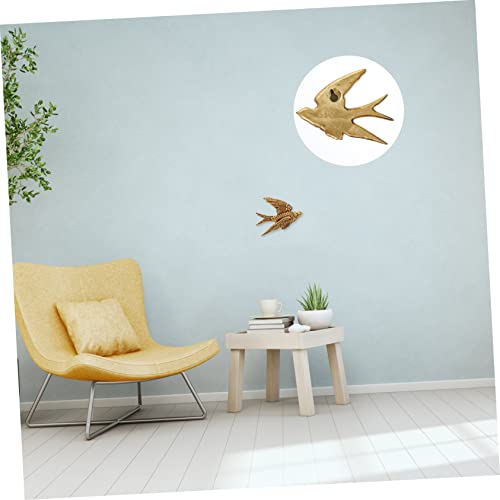 ABOOFAN 3pcs Swallow Wall Hanging Iron Resin Wall Sculpture Ceramic Sparrows Rustic Wedding Decor Mounted Birds Bedroom Sculptures Bird 3d Ornaments Old Resin Household