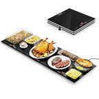 FEPPO Warming Trays for Buffets Party, Extra-Long 47"x15" 3-in-1 Modular Food Warmer with Independent Temp & Timer Control, Glass Food Warming Mat, Ideal for Catering & Gatherings - color: Black