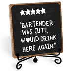 Funny Home Bar Plaque, Wooden with Stand, Bar Table Decorations, Desk Shelf Decor Supplies - style: Bar Sign