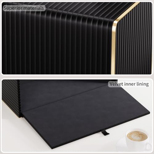 Extra Large Tissue Box Cover for Standard Size 180 to 230 Count Box of Tissues,Leather Rectangle Tissue Holder for Bathroom Toilet Bedroom Living Room Table Desk Office,Modern Home Decor - color: Black, size: Rectangle Extra Height