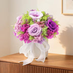 Preserved Flower Bouquet with Vase for Delivery Prime, Natural Forever Rose (Pink Eternal Floral Arrangement) - color: Pink