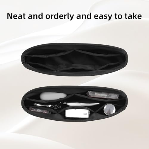DGAZ Silk Purse Organizer Insert Fits Hermes Kelly Elan Bags，Silky Smooth Bag Organizer，Luxury Handbag & Tote Shaper(Black) - color: Black