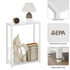 Homleke Narrow Side Table with Magazine Holder, Skinny End Table Perfect for Small Spaces, Space-Saving Design for Living Room, Bedroom, or Office, 7.1" D x 16.9" W x 23.6" H, White - color: White - Standard