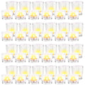 Mumufy 48 Pcs Assorted Votive Candle Holder Ribbed Clear Glass Tea Lights Candle Holder for Table Centerpiece Wedding Home Festival Party Decoration