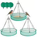 3PCS Bird Seed Catcher Tray 30 Inch Bird Seed Catcher Hanging Hoop Platform for Bird Feeders Includes S-Hooks, Adjustable Ropes & Portable Storage Pouch - size: 30 in
