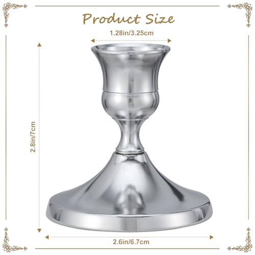 12 Pcs Silver Candle Holders, Silver Candlestick Holders Set for Table Centerpiece, Vintage Taper Candle Stand, Home Decor, Weddings, Festival and Dining Parties (Sliver) - color: 12pc-sliver
