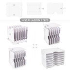 SONGWAY File Organizer for Desk - 7 Tier Wide Document Holder, Letter Mail Tray Storage Rack, A4 Paper Storage Holder, Desktop Organizer for Home Office School, White - size: 7 Tier Wide