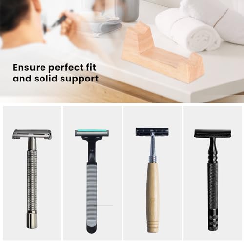Wooden Safety Razor Stand - for Henson AL13 / AL13-M / Ti22 - Stand of Minimalism to Hold Your Razor - Luxury Razor Display Stand for Storing Your Razor