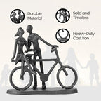 Bicycle Themed Gifts - Bike Couple Figurine Statue Black Hand Sculptures for Living Room Bicycle Wall Decor Iron Love Sculpture - style: bicycle