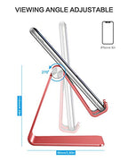 OMOTON Adjustable Cell Phone Stand, C2 Aluminum Desktop Phone Holder Dock Compatible with iPhone 15 14 13 Xs XR 8 Plus 7 6, Samsung Galaxy, Google Pixel, Android Phones, Red - color: Red