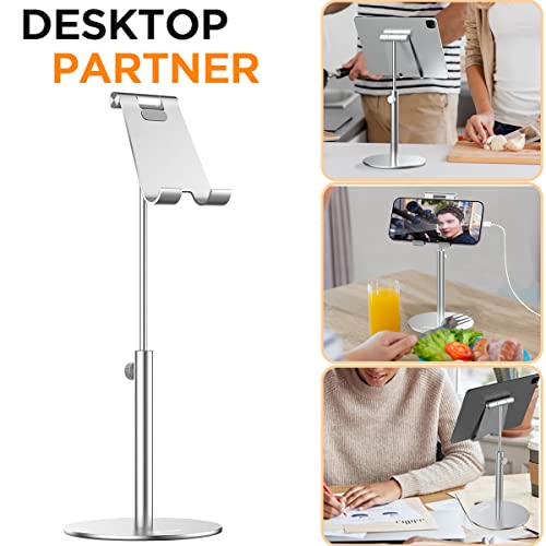 AICase Upgraded iPad Stand - Adjustable Desk Stand for iPad Pro 9.7, 10.5, 11, 12.9 Air Mini 5th/6th Gen, Samsung Tablet, Tab (3.5-13") - color: Silver - Upgraded