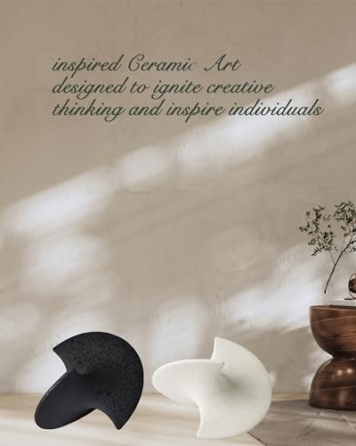 UPWOIGH White Ceramic Inspired Decor, 5.12x7.28x5.12 in Handmade Premium Personalized Ceramic Balancing Sculpture for Living Room,Table Décor,1Pack - color: White Ceramic Inspired Décor