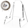 YUXUN Plate Stand for Display,2 Pack Plate Holder Display Stand,Acrylic Picture Frame Stand for Picture,Decorative Plate,Photo Easel,Tabletop Art(Clear,8Inch)