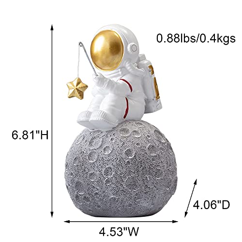 BUTILIVEEN Astronaut Fishing Star Figurines, Space Themed Bedroom & Desktop Shelf Decor, Gifts for Space Lovers & Christmas - style: Fishing