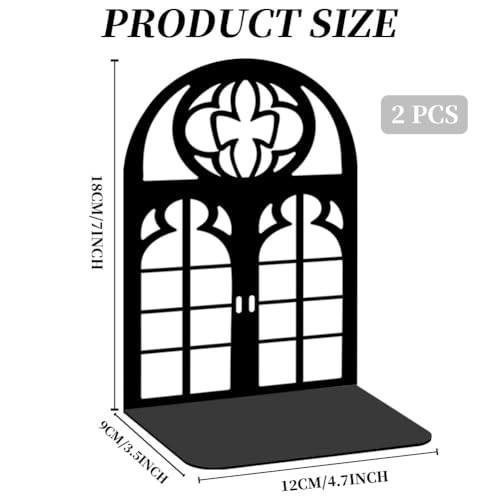 Metal Bookends for Shelves, Vintage Door Windows Book Ends for Heavy Books, Metal Bookends for Desk Organizer, Adults Office Library Decor Decorative Books for Home Decor - style: Door