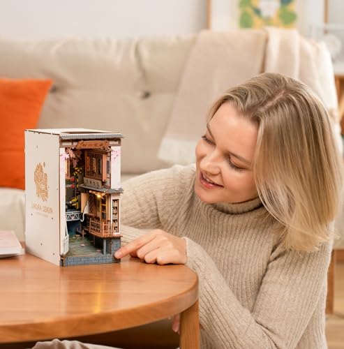 Rolife DIY Book Nook Kit Sakura Densya, DIY Miniature Booknook Kit Creative Decorative Bookend Bookshelf Insert 3D Puzzles for Adults, Halloween/Christmas Decorations/Gifts for Adults (Sakura Densya) - color: TGB - Sakura Densya
