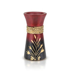 Aeravida Beautiful Etched Garden and Rope Red Mango Tree Wooden Bouquet Vase | Modern Farmhouse Home Décor | Kitchen Bedroom Living Room Home Decoration